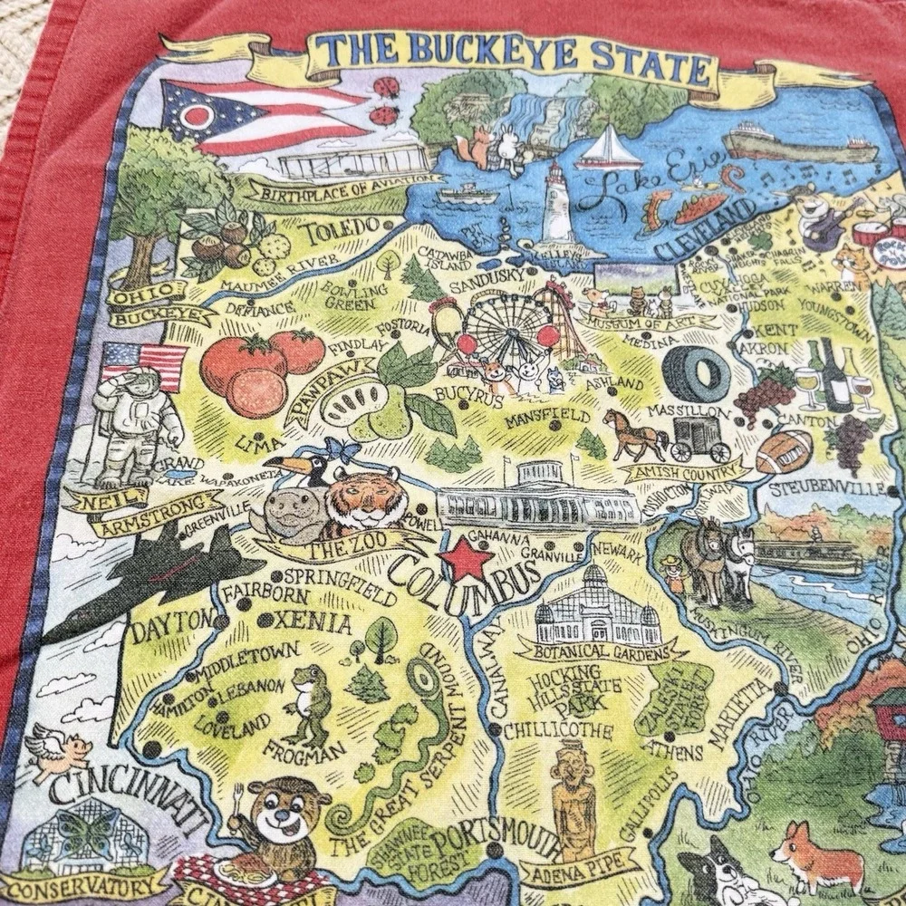 Kay Dee Designs Ohio The Buckeye State Poster Style Tea Towel‎ Hanging Decor